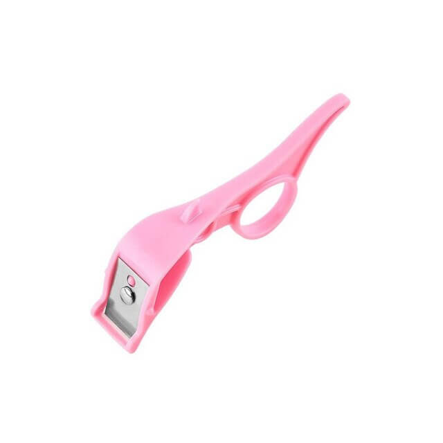 Multifunctional Fruit Peeler Orange Vegetable Finger Ring Continuous Scraping Skin Tools Kitchen Gadgets Accessories in pink color.