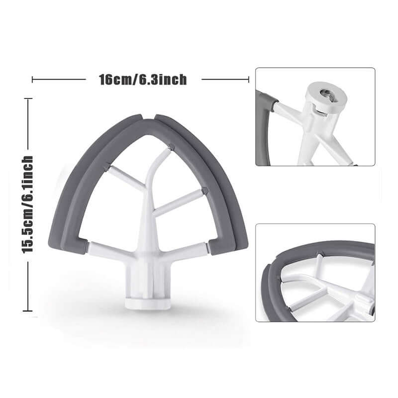 Kitchen machine mixing paddle accessories featuring a silver grey mixing paddle with dimensions 16X15.5CM.