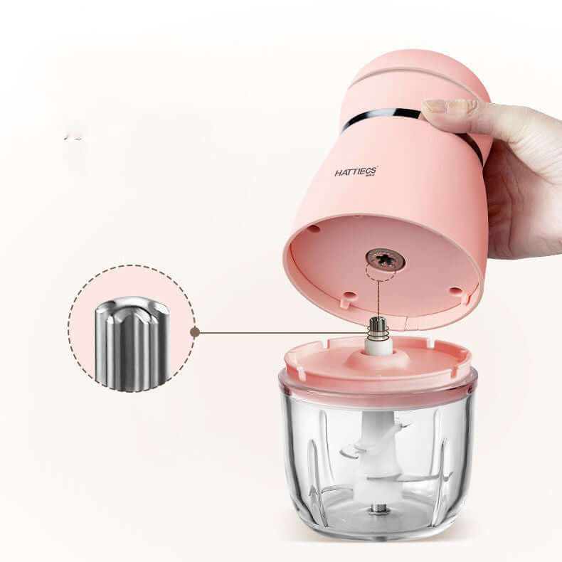 Home Kitchen Baby Supplement Cooking Machine, featuring a pink design and high borosilicate glass container for baby food cooking machine.