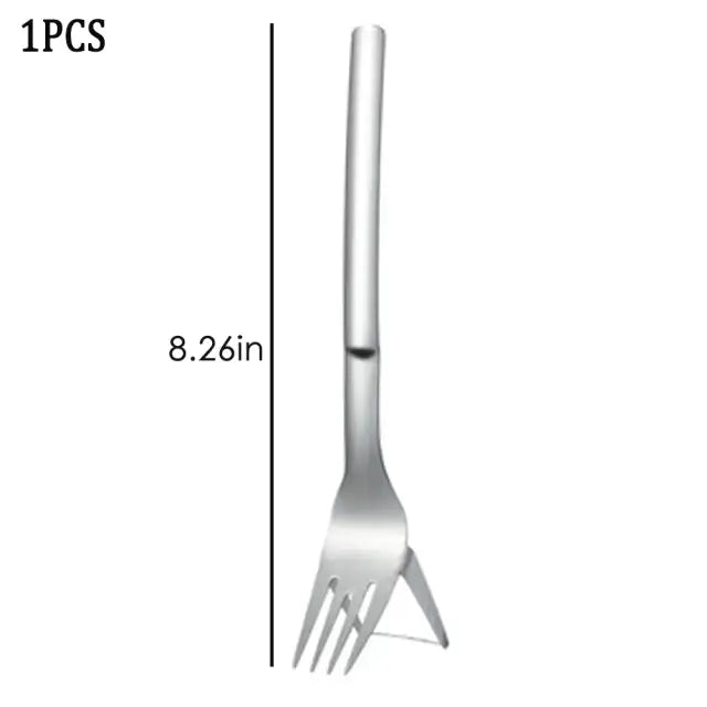 Stainless steel 8.26-inch fork, perfect for serving salads or enjoying meals effortlessly.