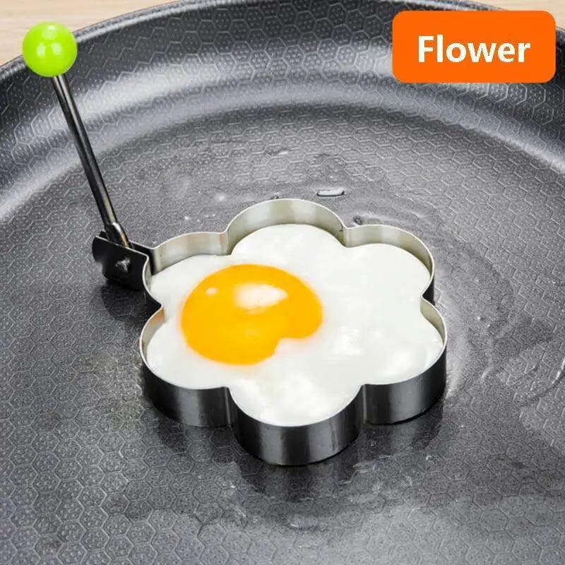 5Pcs Stainless Steel Fried Egg Mold Pancake Mould Omelette Mold Ring Cooking Fried Egg Bento Shaper Kitchen Gadget Frying Egg Cooking Tools Kitchen Accessories Gadget Rings with flower shape egg.