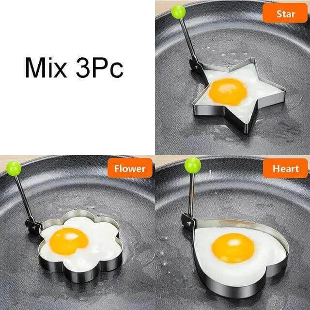 5Pcs Stainless Steel Fried Egg Mold Pancake Mould Omelette Mold Ring Cooking Fried Egg Bento Shaper Kitchen Gadget Frying Egg Cooking Tools