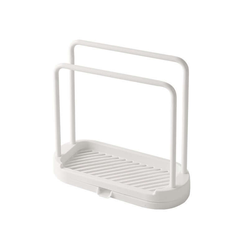 multi-purpose kitchen drain rack in white for home storage and organization