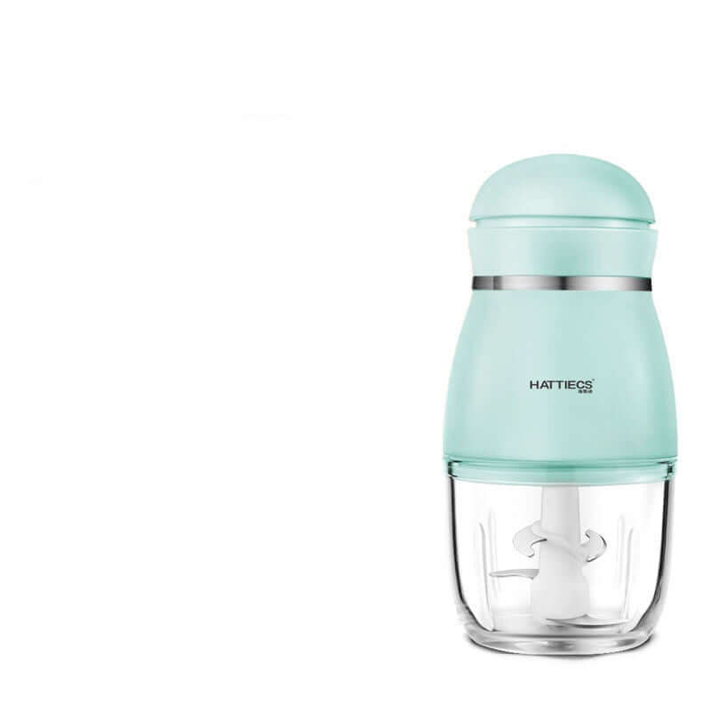 Home Kitchen baby food cooking machine in mint green color with borosilicate glass container.