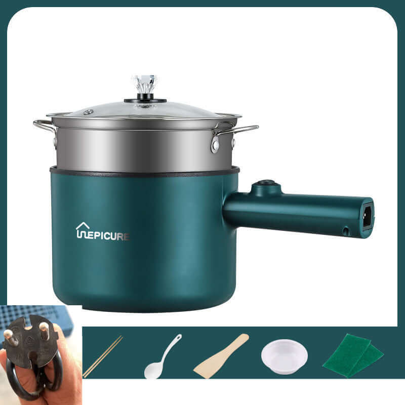 Kitchen Multi-function Electric Cooker In The Dormitory And Home Emerald Green Manual Single Pot with lid