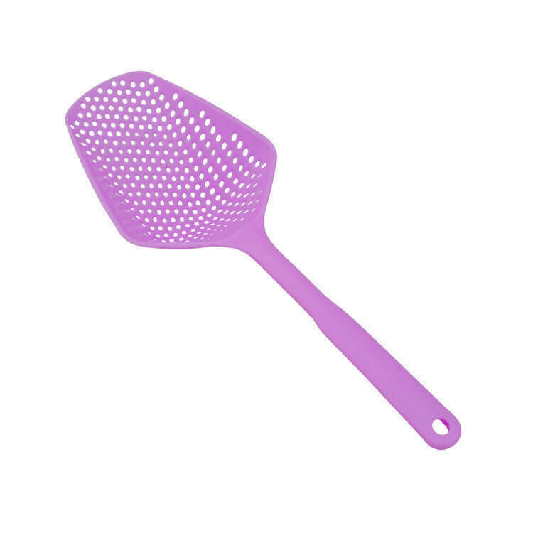 Purple Nylon Strainer/Colander for easy scooping, draining, and serving in the kitchen.