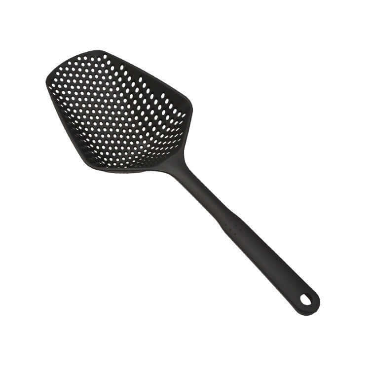 Nylon Strainer/Colander in black, perfect for scooping, draining, and serving food effortlessly.