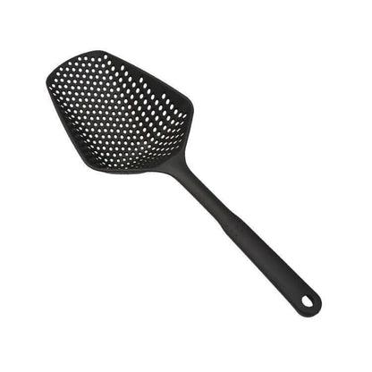 Nylon Strainer/Colander in black, perfect for scooping, draining, and serving food effortlessly.
