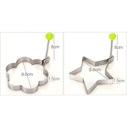 5Pcs Stainless Steel Fried Egg Mold Pancake Mould Omelette Mold Ring Cooking Fried Egg Bento Shaper Kitchen Gadget Frying Egg Cooking Tools Kitchen Accessories Gadget Rings