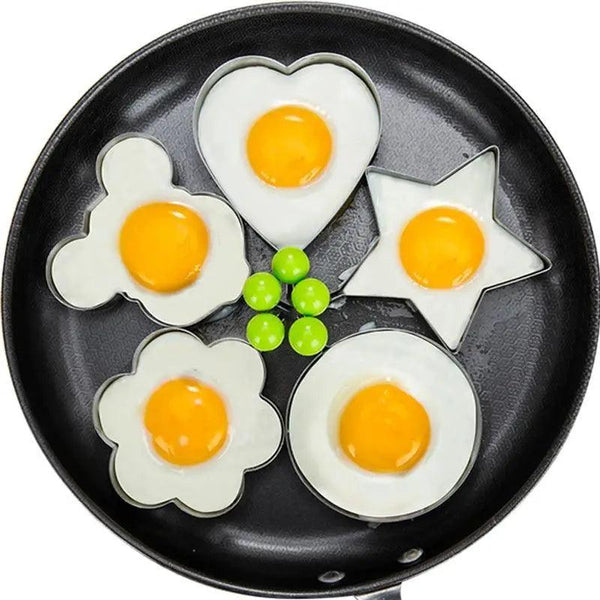 5 moules à œufs frits en acier inoxydable, anneaux à omelette pour crêpes, ustensiles de cuisine, accessoires de cuisine, anneaux