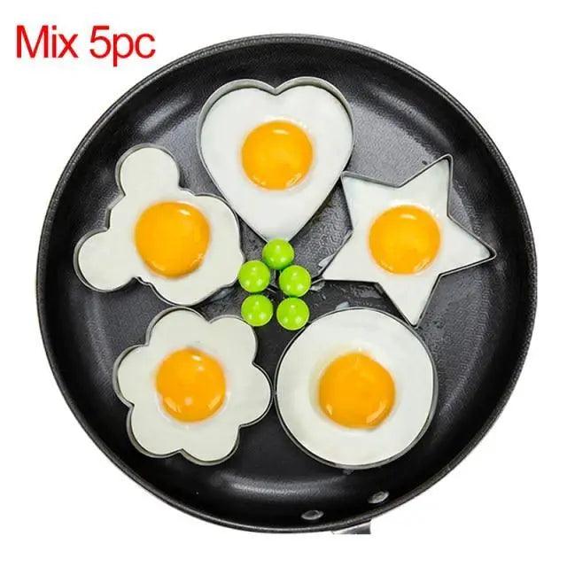 5 moules à œufs frits en acier inoxydable, anneaux à omelette pour crêpes, ustensiles de cuisine, accessoires de cuisine, anneaux
