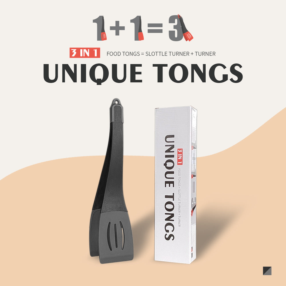 Pince Spatule de Frite 3 en 1, Pince Alimentaire en Silicone, Spatule à Frire pour Steak et Crêpes, Spatules Rainurées, Outils de Cuisine, Ustensiles de Cuisson, Gadgets de Cuisine