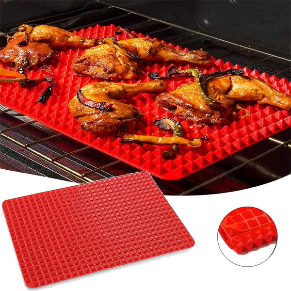 Tapis de cuisson en silicone antiadhésif à pyramide, avec grille, polyvalent, pour four et barbecue, résistant à la chaleur, ustensiles de cuisine, gadgets de cuisine