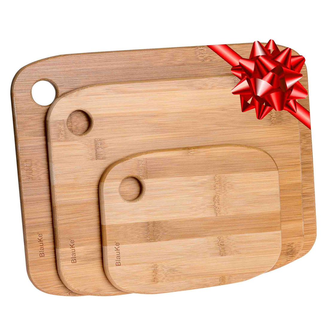Planches à découper en bois pour la cuisine - Ensemble de 3 planches à découper en bambou