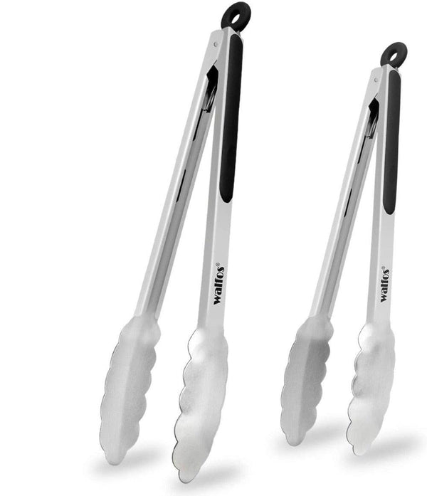 Pinces de cuisine extra longues en acier inoxydable pour salade et barbecue, pinces de cuisine antiadhésives en acier inoxydable avec poignée antidérapante résistante à la chaleur, idéales pour la cuisson, retourner et le barbecue.