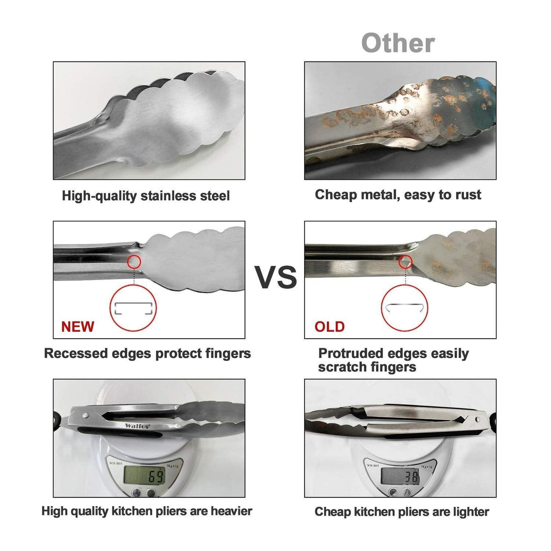 Extra Long Stainless Steel Tongs